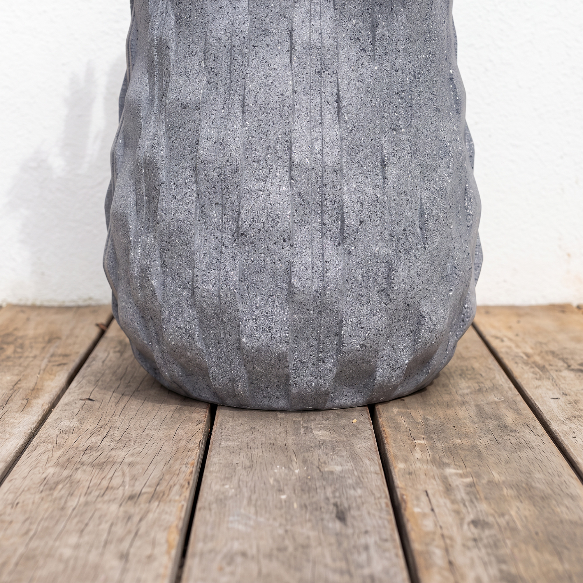 Mougins 40cm Fluted MGO Outdoor Planter Pot – Speckled Grey Mougins 40cm Fluted MGO Outdoor Planter Pot – Speckled Grey
