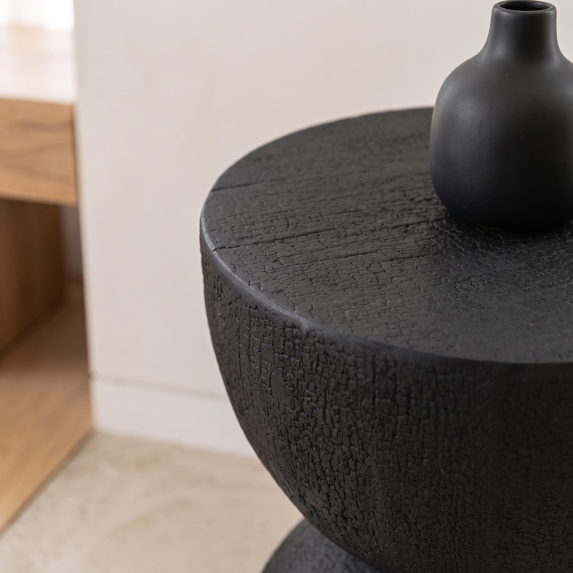 mougins 47cm Hourglass MGO Stone Accent Table & Plant Stand – Matte Black mougins 47cm Hourglass MGO Stone Accent Table & Plant Stand – Matte Black