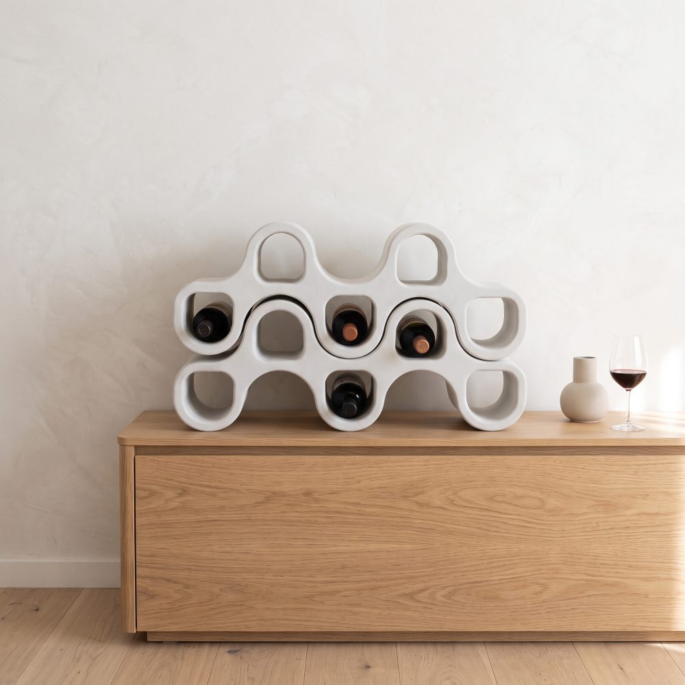 Modular Concrete Wine Rack Lightweight Stackable Bottle Holder 41cm